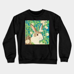 Floral Adventures of a Rabbit Bunny Mini Rex Rabbit Velveteen Lop Crewneck Sweatshirt